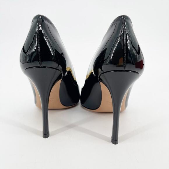 Valentino Garavani Black Patent Leather One Stud Pointed Toe Pump Heel EU 37 - Picture 10 of 14